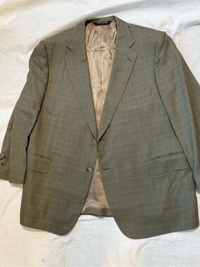 Samuelsohn for Harry Rosen Men's Classic Olive Plaid Two-Button Blazer